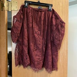 Straight cut across lace top